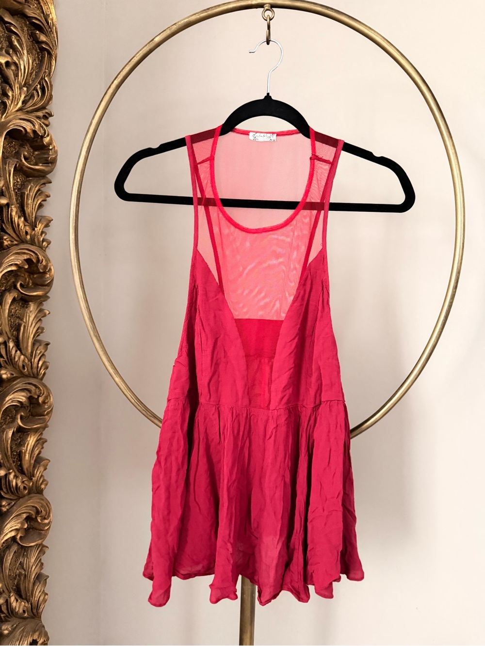 Free People Black Marble Tank in Raspberry - Picture 4 of 9